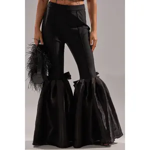 LILY TROUSER WITH BOW IN BLACK