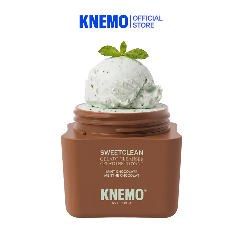[KNEMO Official] Gelato 2-in-1 Cleans & Masks Face Wash - Coconut-Based, Glycerin Conditioning Facial Cleanser, Foam, Hydrating, Deep Cleansing, All Skin Types Daily Use, 120g (Mint Chocolate, Sea Salt Caramel, Cherry, Vanilla)