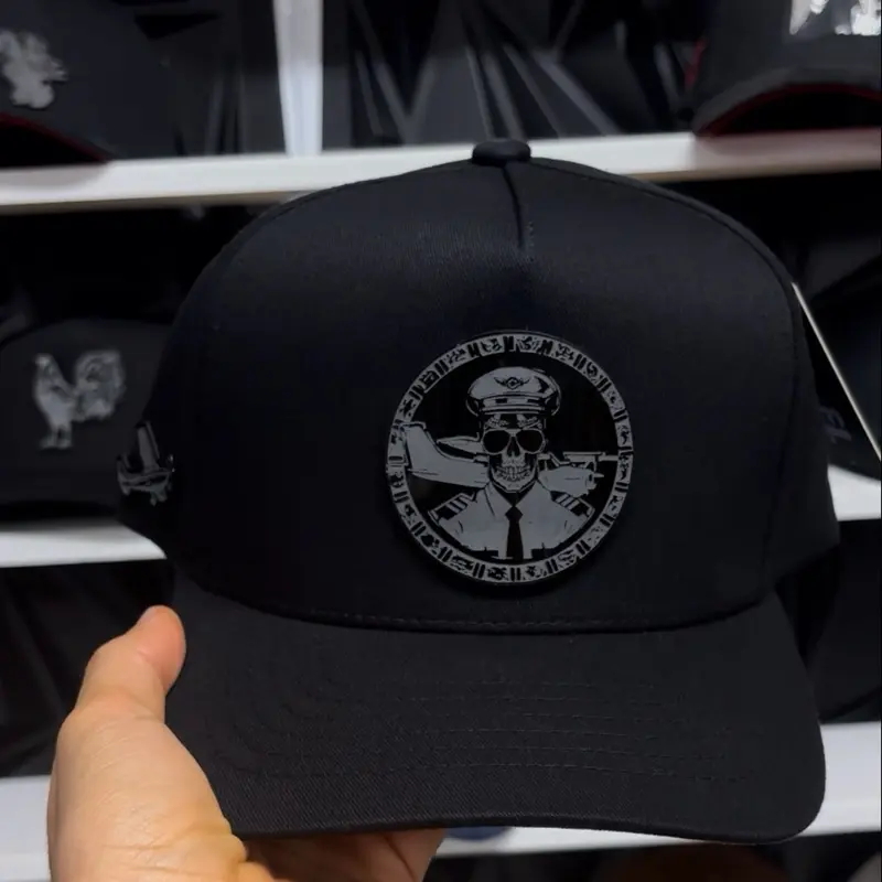 Piloto Skull Hats black red under visor SnapBack For man