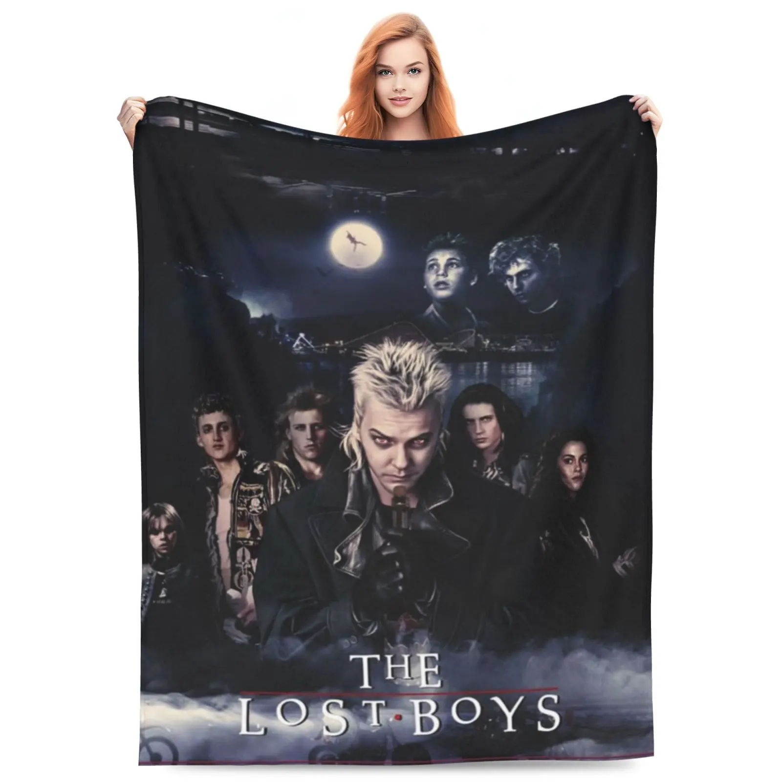 The Lost Boys Flannel Blanket Cozy Movie Throw Soft Warm Bedding Couch Blanket Travel Blanket Outdoor Blanket for Teens, Adults, Horror Fans, Bedroom, Living Room, Movie Nights, Road Trips
