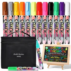 1 Set Liquid Chalk Marker Set, Art Markers, Art Pen Marker, 8/12/46 Colors Optional, Water-Soluble & Dust-Free, Erasable Graffiti - Essential for TikTok Trendsetters & Creative Families