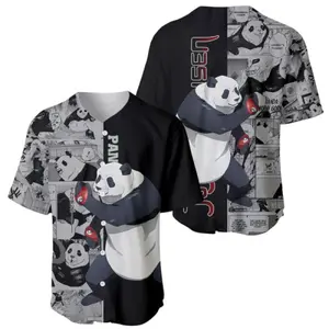 Panda X Jujustu Kaisen Baseball Jersey, Cartoon Jersey, Retro Trendy Anime Shirt, Stylish Jersey Outfit, Ideal Gift for Anime Lovers, movie Streetwear, Top Menswear
