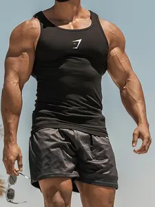 Men's Ribbed Tank Top, Slim-Fit Sleeveless Athletic Workout Vest for Gym & Daily Wear, Fitness Workout Vest