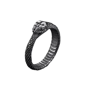 GTHIC Stainless Steel Ouroboros Snake Ring Retro Animal Punk Ring for Men Women Mother's Day Gift