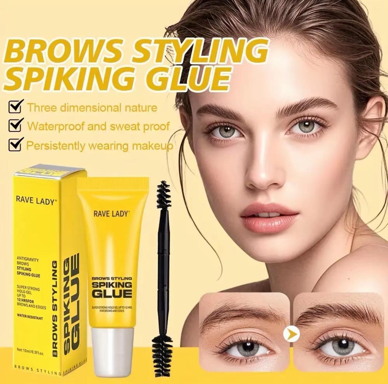 Eyebrow gel, eyebrow brush, portable small size for convenient touch-ups on the go, provides three-dimensional shaping, waterproof and sweat-proof