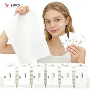 Disposable compressed towels,Ultra Soft ,20Packs Face Towelettes for Washing & Drying,Soft Dry Wipes Facial Tissue for Travel,Camping, Home Hand Wipes and Other Outdoor Activities Use,Makeup Remover Dry Wipes,Ultra Soft,Napkin