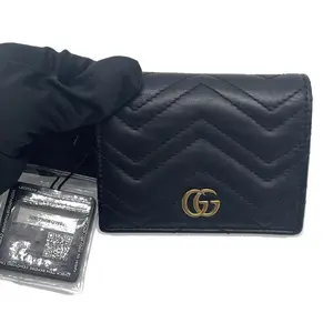 Pre-owned GUCCI GG Matelassé leather Shoulder Bags GG Marmont black Very Good S016260323018