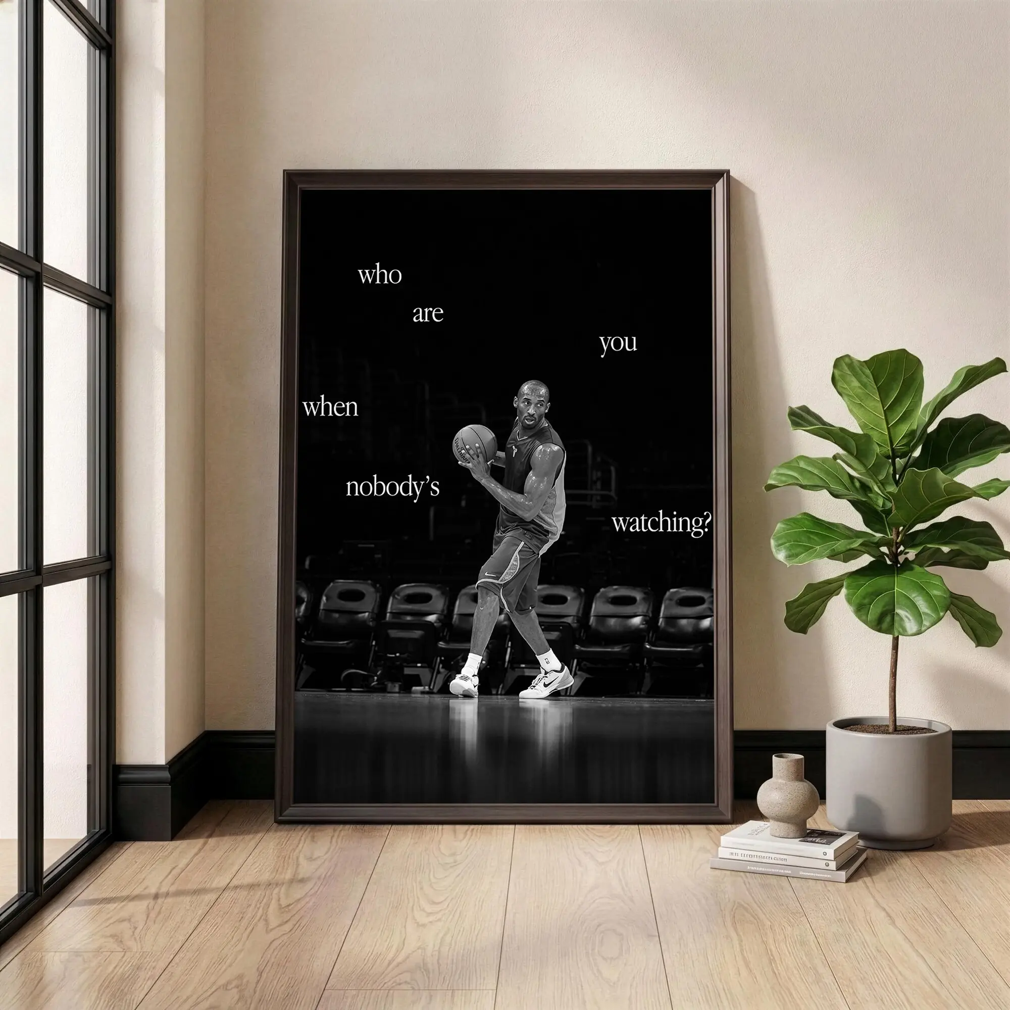 Kobe Bryant Poster, Mamba Mentality Wall Art, Motivational Basketball Print, Sports Quote Decor, Teen Boy Room Art, Gym Decor( Unframed - Print Only )