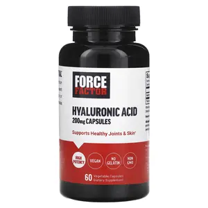 Force Factor Hyaluronic Acid, 200 mg, 60 Vegetable Capsules