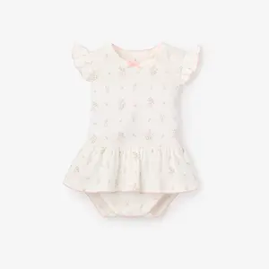 Folklore Floral Organic Cotton Pointelle Bubble Romper