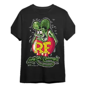 men's women's Ed Roth's Rat Fink Real Rat 338418 funny Men'S Short Sleeve Graphic T-shirt Collection black PRDX1024-160,summervibes