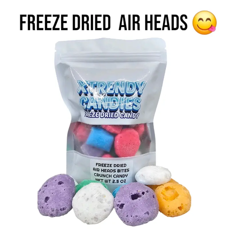 Xtrendy Candies Freeze Dried Air Heads Candy Bites  Sweet Bonbon Snack Airheads 2.5 oz bag