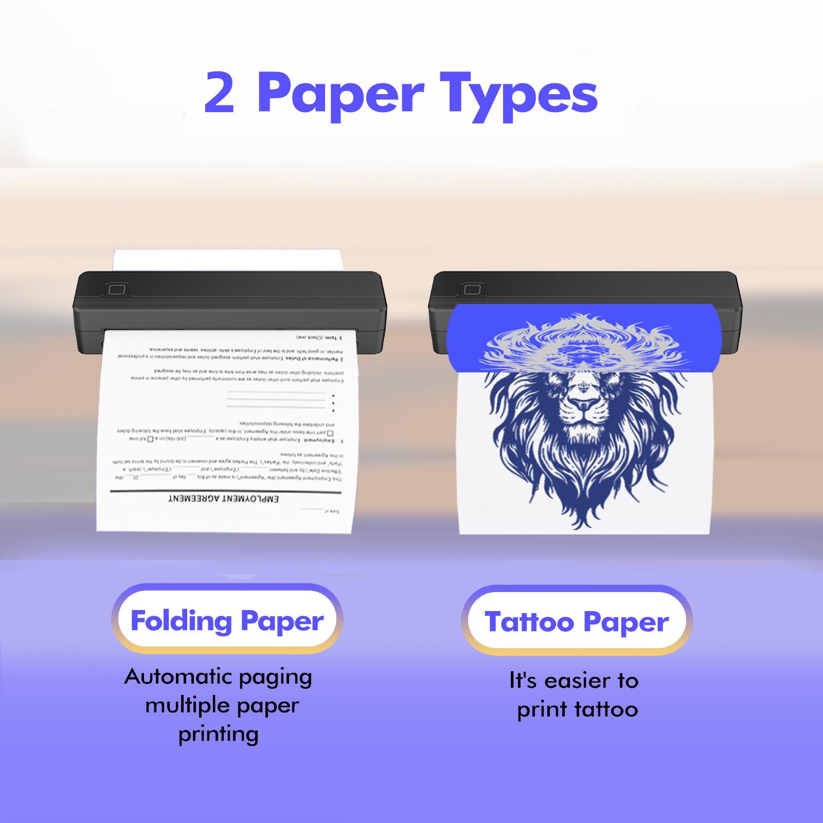 A4 Portable Printer Thermal Wireless Bluetooth Tattoo Transfer Machine Mini Document Label Printer