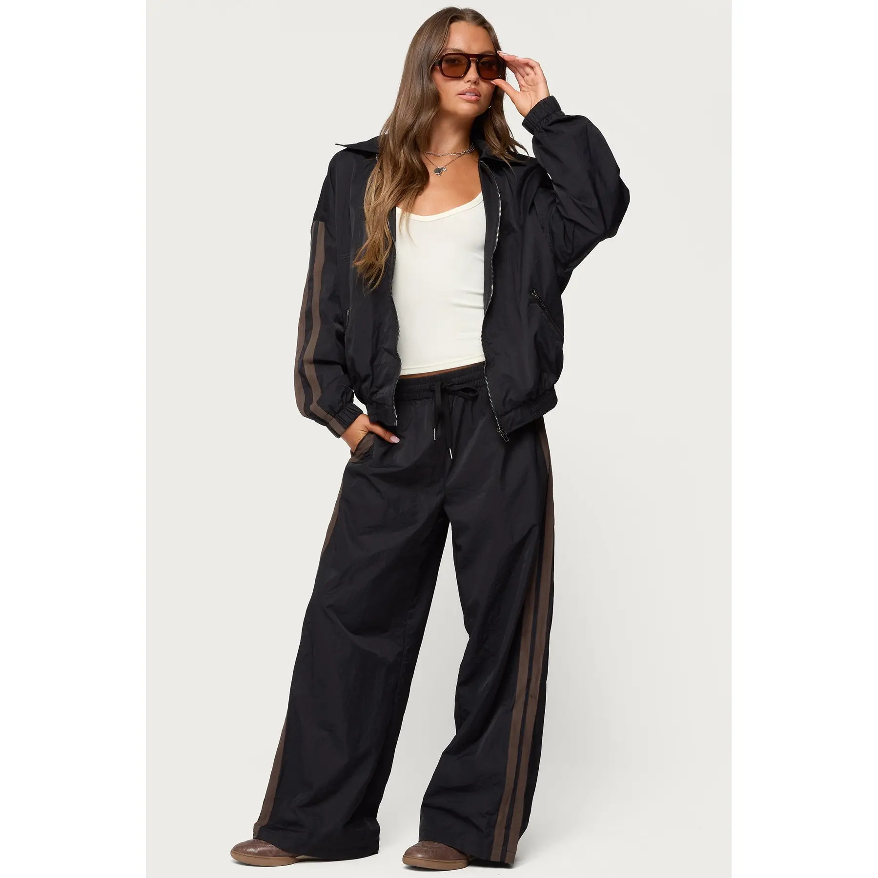 Kieran Stripey Nylon Track Pants Kieran Stripey Nylon Track Pants