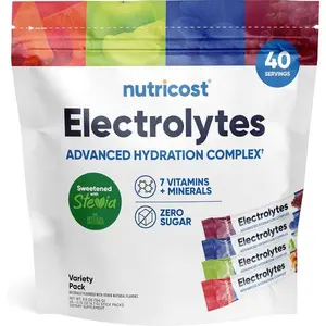 Nutricost Electrolytes Complex, Variety Pack Flavored, 40 Stickpacks - Advanced Hydration Complex