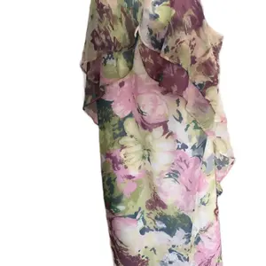 BCBG Floral Wrap Handkerchief Dress Cold Shoulder Size S NWT $178