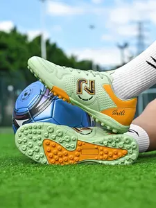 Men's Soccer Shoes with Nails, Adult Training Artificial Grass Anti-Slip Football Boots, Sporty Style, PU Leather Upper, Rubber Sole