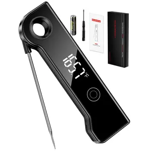2026 Meat Thermometer Digital, ±0.5°F Accuracy Instant Read Thermometer180° Rotating Display, Calibratable and Auto Off, IP67 Waterproof Food Thermometer for Cooking,Grill,Oil Deep Fry, Brewing,Candy