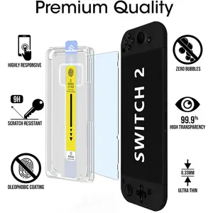 Nintendo Switch2 7.9-Inch Tempered Glass Screen Protector, 9h Hardness, Bubble-Free Design, Anti-Scratch Protection, Easy Installation  2025