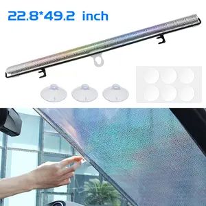 Retractable Car Windshield Sun Shade. Laser UV Heat Insulation Cooling Protector. Easy Suction Cup Setup Fits All Autos! Universal Sunshade Flower Sunshade