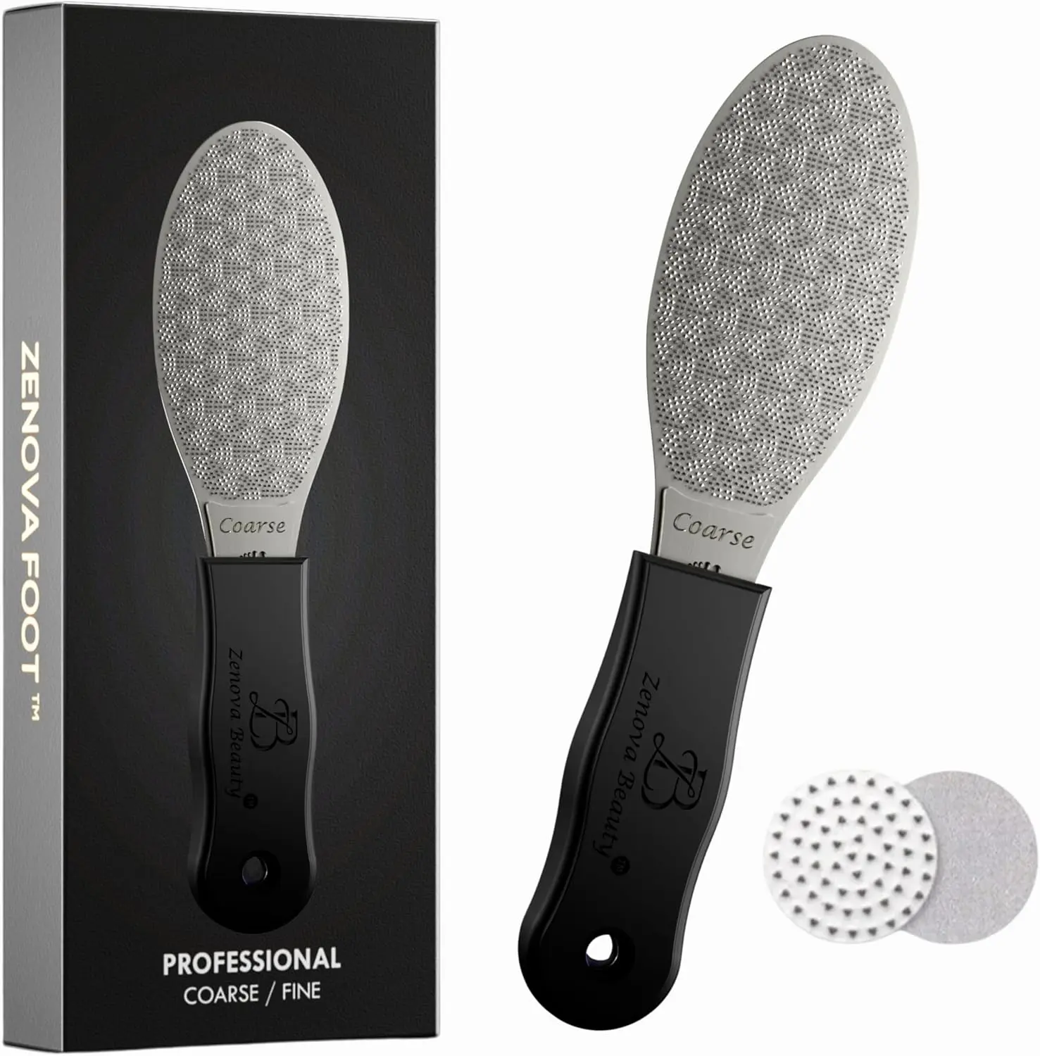 Stainless Steel Foot File with Silicone Grip Professional Pedicure Callus Remover Surgical Grade Scrubber for Dead Skin Cracked Heels Safe for Diabetics Autoclavable 2 Year Warranty