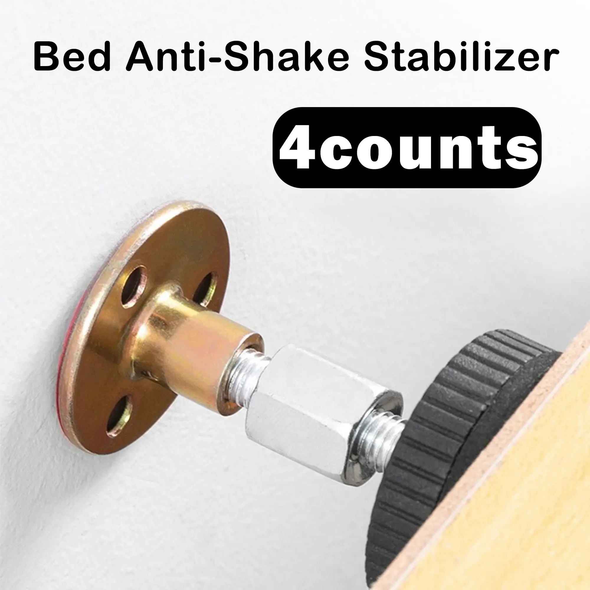 4 Counts Adjustable Threaded Bed Frame Fixer,Stops Bed Shaking and Reduces Noise at Night,Easy Install