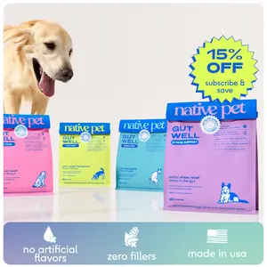 Native Pet GutWell - Vet-Developed Triple-Biotic Dog Supplement - Itchy Skin, Stress Relief, Weight & Digestion Support - Cold-Pressed Pellets - Made in USA Probiotics