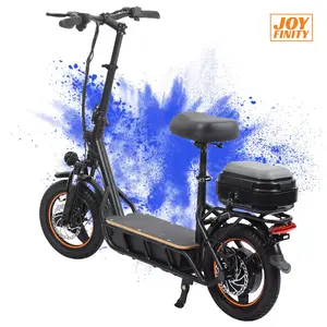 Electric scooter,30miles of range, 28MPH,750Wmaximum motor,14-inch inflatable tires, LEDscreen design,Front wheel electronic brake & rear wheel disc brake,maximum loadcapacity 330 pounds, Adjustable E Scooter with Seat and Basketfor