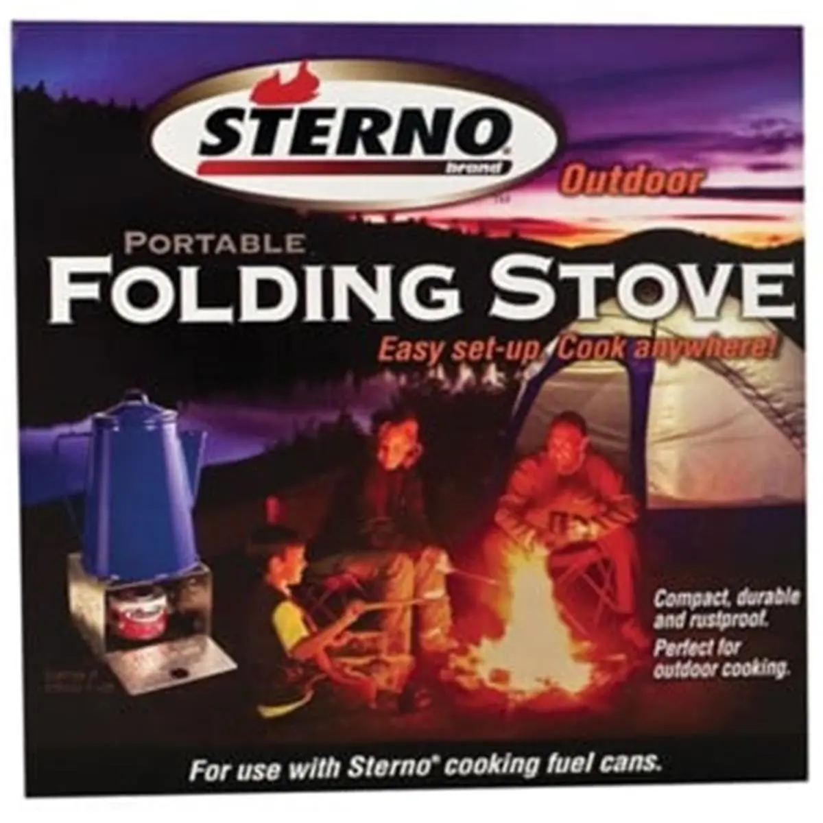 212 MAIN Sterno Single-Burner Folding Outdoor Stove, Compact Folded Thin Rust-Free Portable Stove for Camping & Outdoor Sports Activities