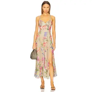 Charo Ruiz Ibiza Iraso Long Dress in Olive Botanic
