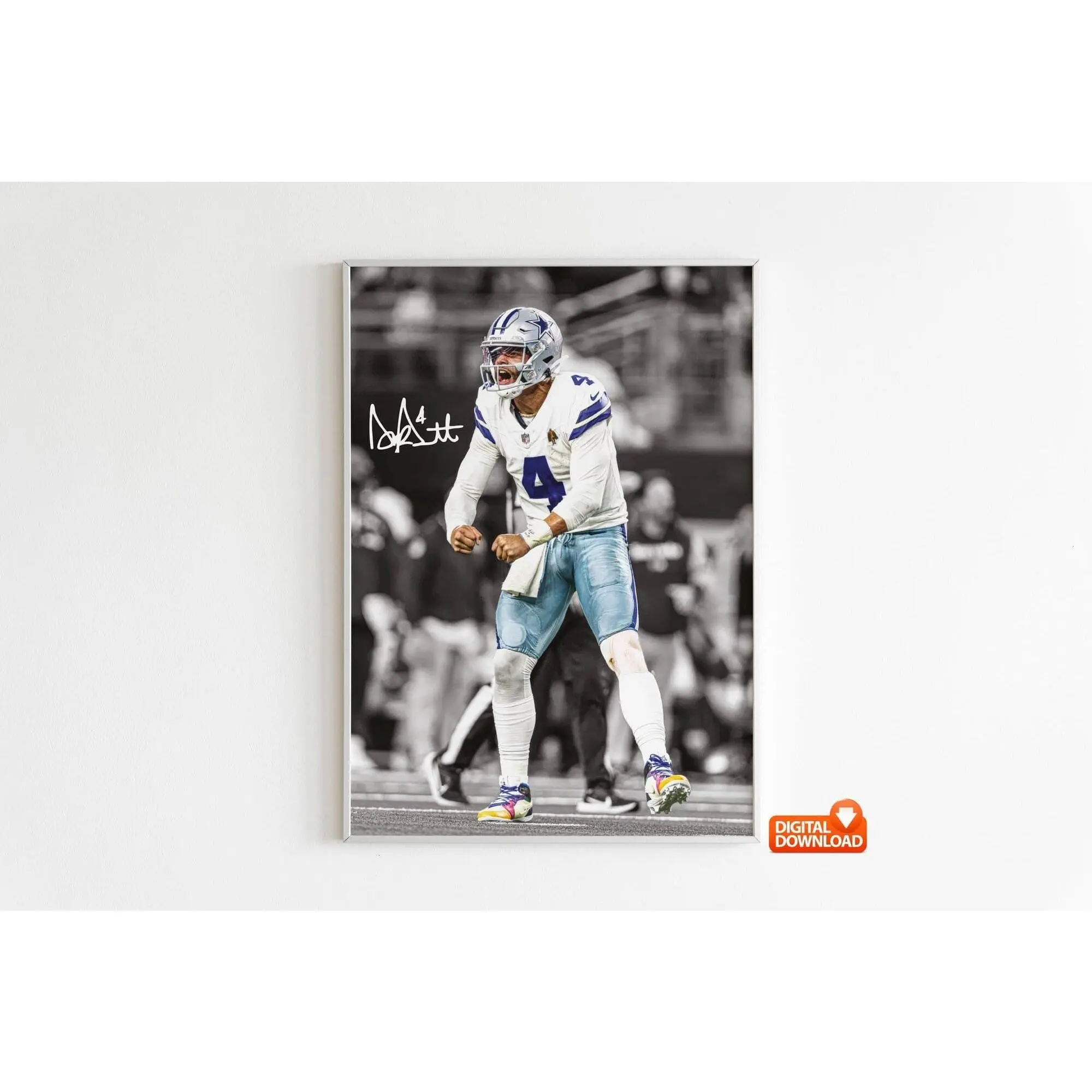 Dak Prescott Poster, Signed Football Poster, Best Gift For Fans( Unframed - Print Only )