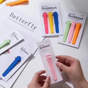 Automatic Page Tracker Bookmark Set, Soft Silicone Non-Deforming, Simple Practical Multifunctional Reading Bookmark for Home Students
