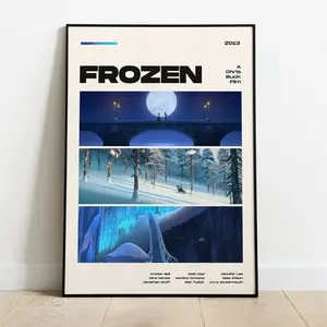 Frozen Movie Poster, Modern Movie Poster Print, Frozen Poster Wall Decor, FILES, Let it go