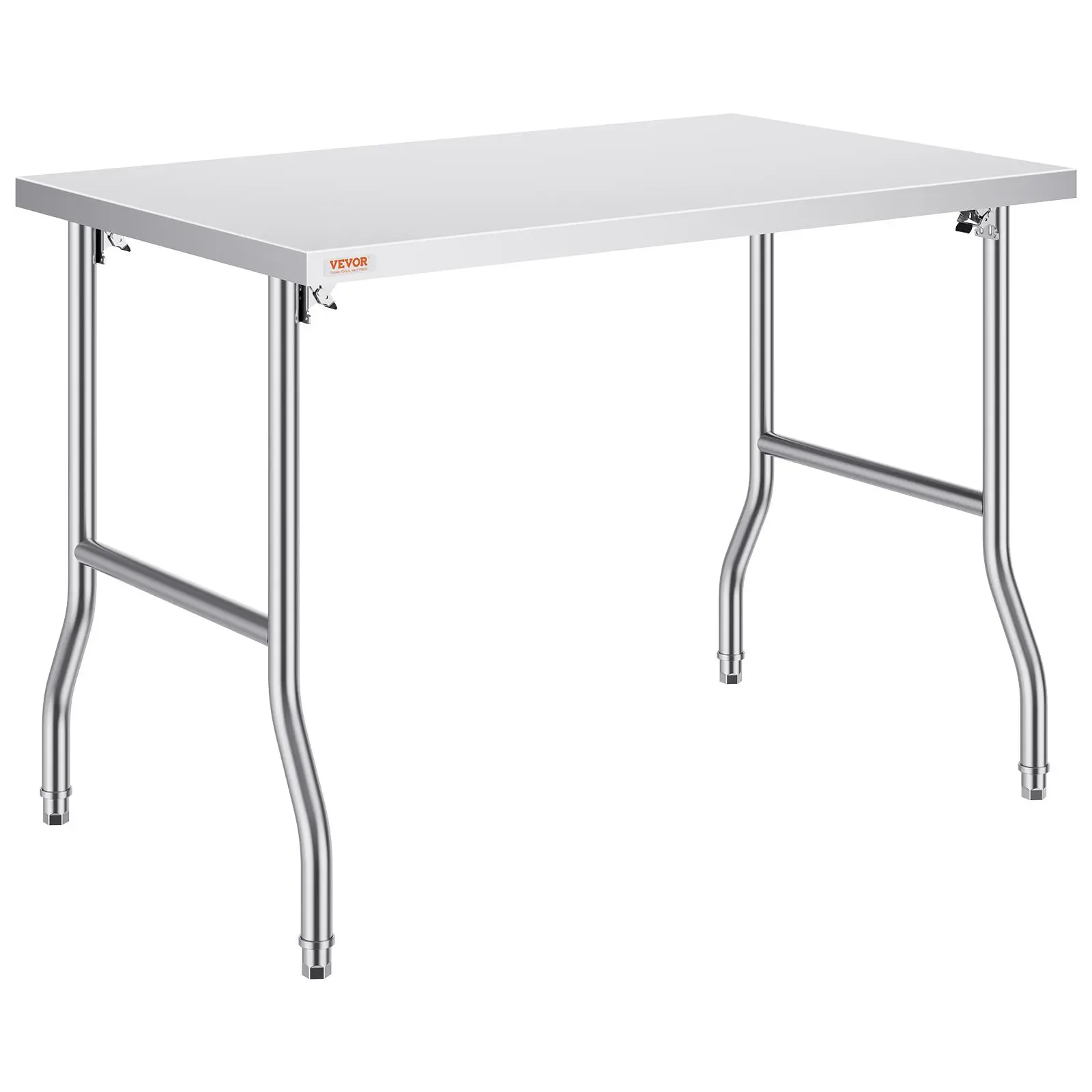 【Summerfinds】VEVOR Folding Commercial Prep Table, 48 x 30 Inch Commercial Worktable Workstation, Heavy-duty Stainless Steel Folding Table with 300 lbs Load, Kitchen Work Table, for Home Kitchen Restaurant Garage