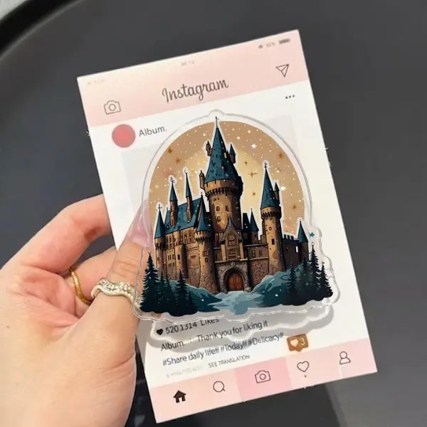 Magical Castle MagSafe Phone Grip, Fantasy Aesthetic Griptok, Enchanted Wizard School Phone Stand, Celestial Landscape Accessory, Trendy BookTok Gift