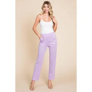 Culture Code Full Size Pin Tuck Detail Slim Pants