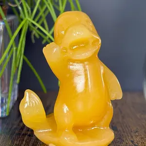 Orange Calcite Charmander Crystal Carving