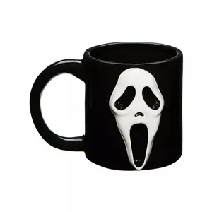 Molded Ghost Face Coffee Mug - 16 oz. Ceramic Classic