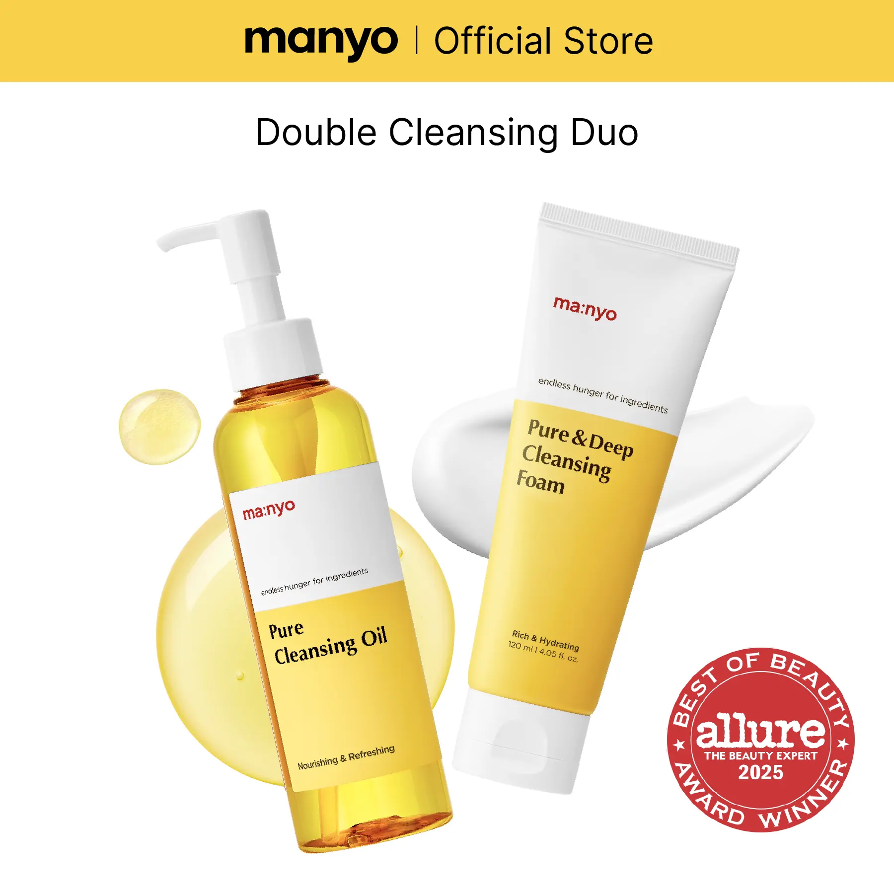 MANYO Best Double Cleansing Duo, Pure Cleansing Oil 4.73 fl oz (140ml), Pure & Deep Cleansing Foam 4.05 fl oz (120ml), Blackhead Remover, Korean Skin Care