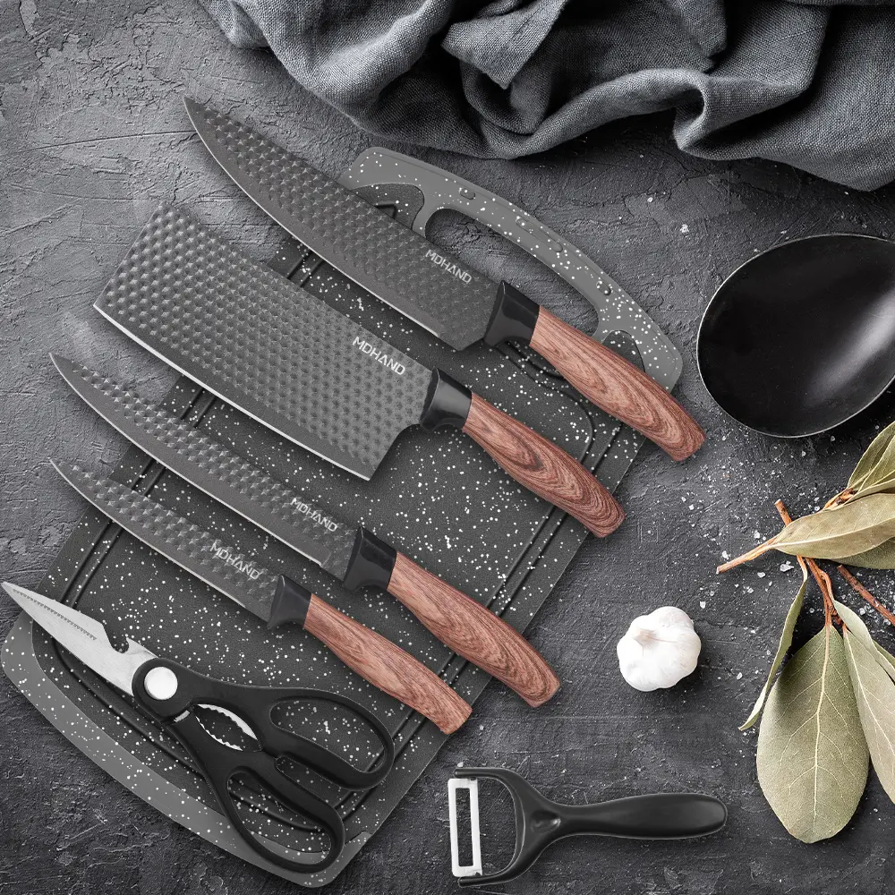 Kitchen Knife Set 6/7 Piece, Professional Chef Knife Set with Gift Box, Sharp Stainless Steel Non-Stick Meat Cutting Knives