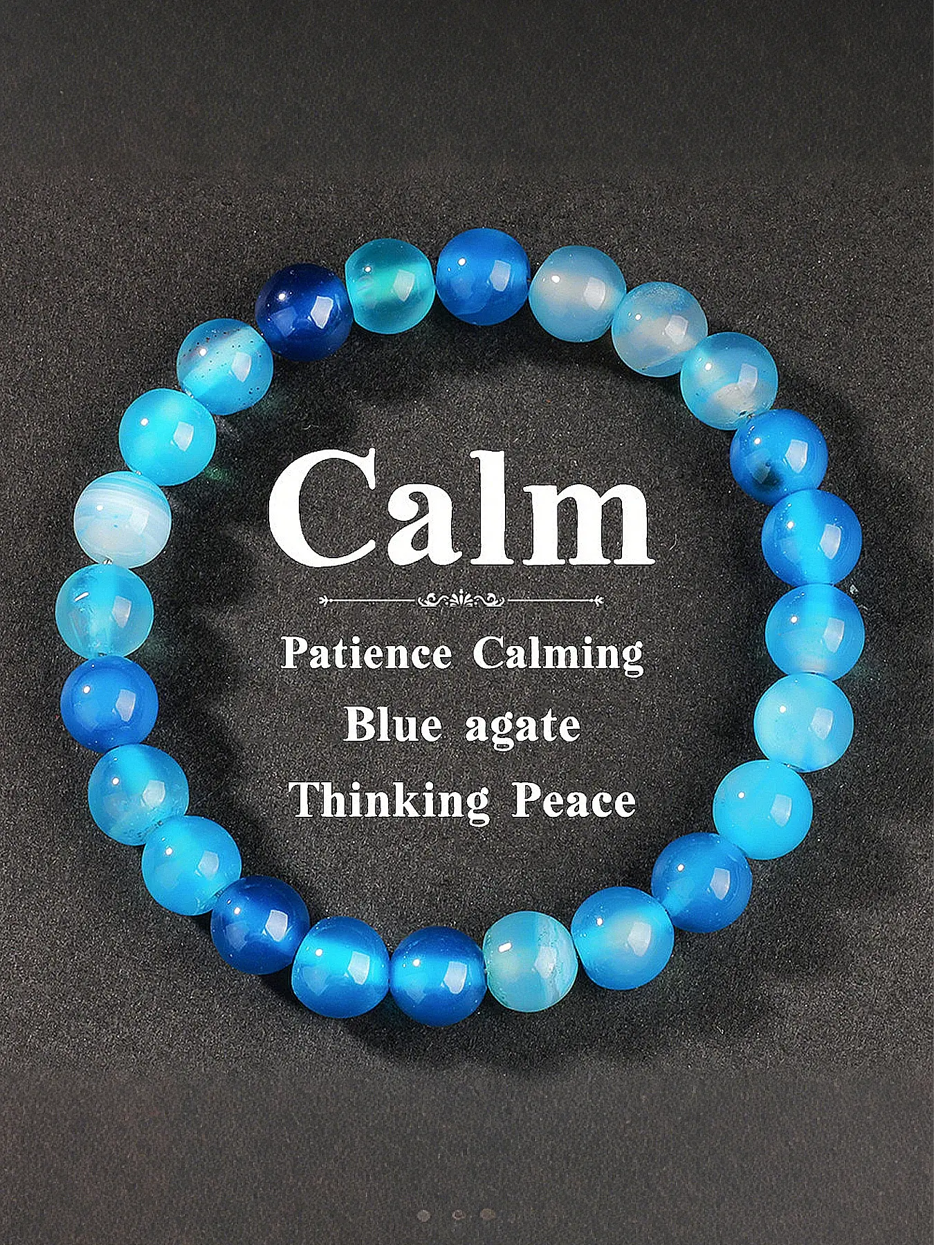 6mm Natural Stone Lake Agate Crystal Calming Bracelet, Relax Body Mind Spirit, Chakra Energy Balance Jewelry Gift, Spiritual Healing Accessory, Chakra Healing Crystals