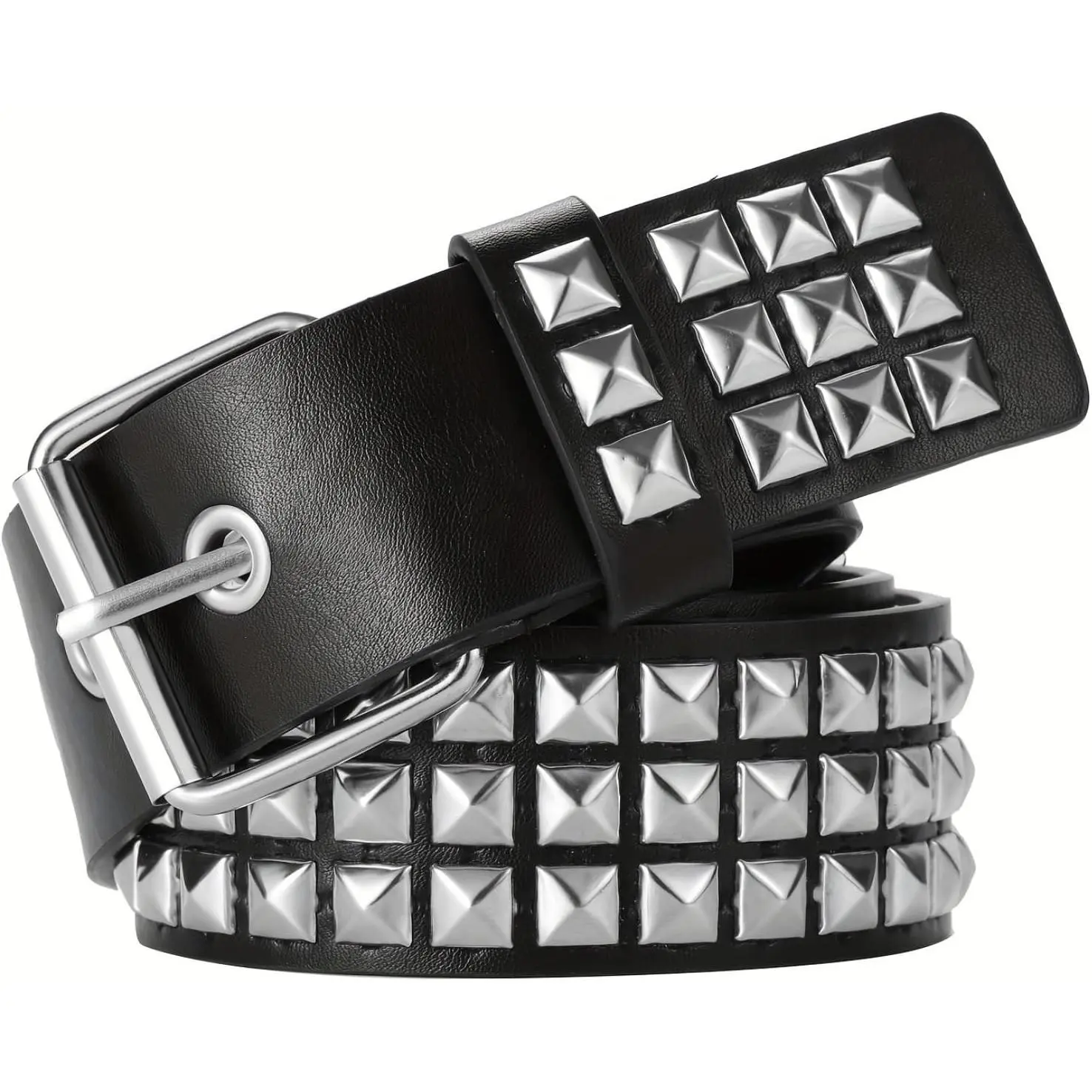 3 Pcs Studded Belt Set Y2K Goth Punk Rock Rivet Belts With Pyramid Studs Emo Pyramid Studded Belt: Gothic Punk Rivet Belt - Etsy main image 2