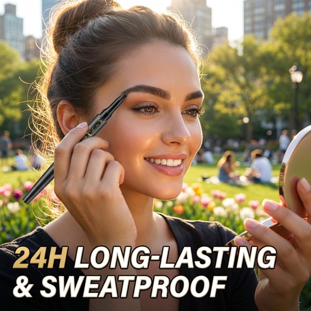 4-Tip Microblading Eyebrow Pen, Waterproof Brow Marker for Natural Hair-Like Strokes, Quick-Dry Smudge-Resistant，Easy to Use Microblade Eyebrow Pencil Eyebrow Brush