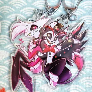 Puzzle keychain "Angel Dust/Husk Hazbin Hotel"