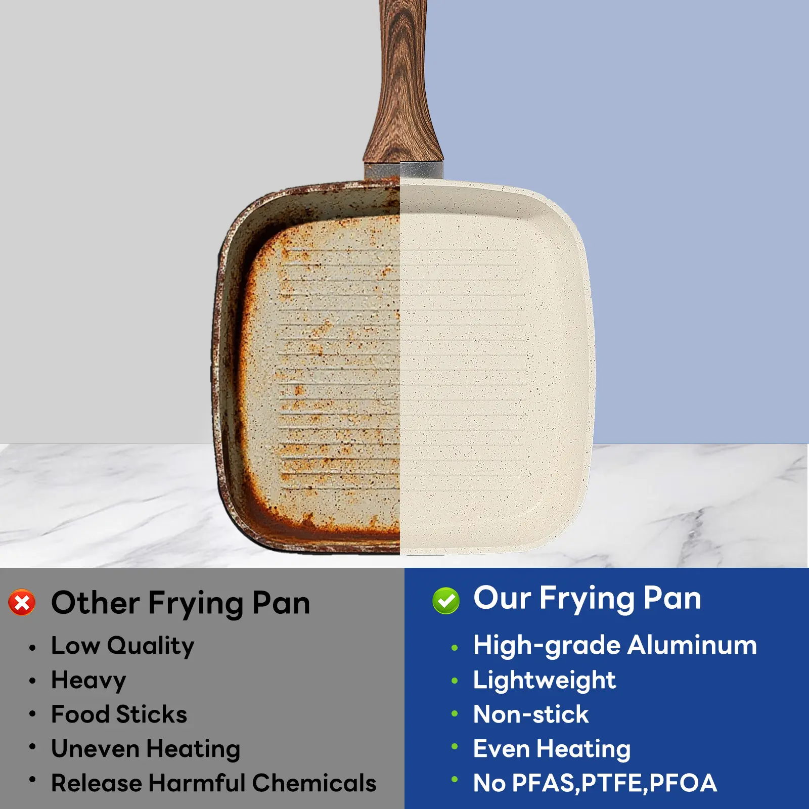 Beige-3Pcs Skillet Set