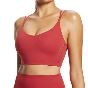 baleaf freeleaf Women's Sports Bra Padded Strappy Criss Cross Back Yoga Workout Bras Low Support Sports Bra