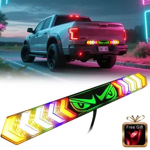 DIBMS LED Tailgate Light Bar Strip for Trucks, Red Brake Reverse Sequential Amber Turn Signals IP65 Waterproof Strobe Lights 24 Inch
