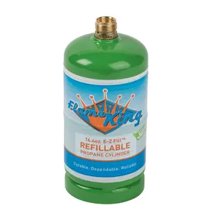 Flame King 1LB EMPTY Propane Cylinder Tank – Refillable – Reusable – Safe and Legal Refill Option – DOT Compliant – 16.4 oz for Camping, Backpacking, and Hiking
