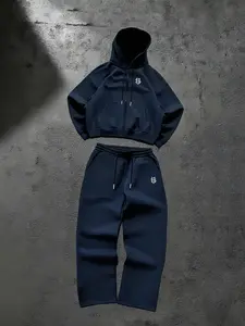 New Embroidered Letter Zipper Casual Men's Suit Y2K Men's Harajuku Fashion Women's Retro Hooded Sweatshirts Couple Tracksuits Sweatsuit Set Sweatsuit Outfits