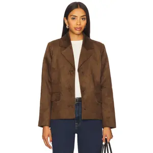 Tularosa Evi Faux Suede Jacket in Dark Brown